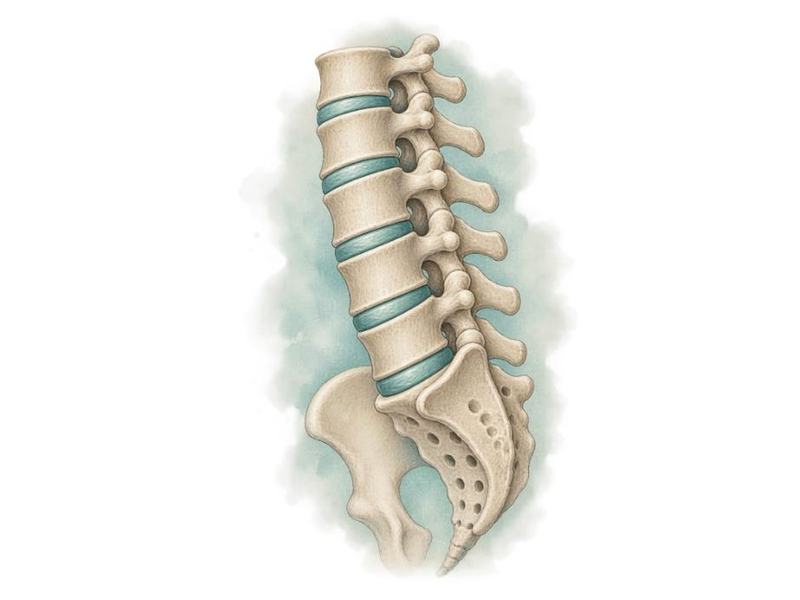 Anatomical illustration of the lumbar spine
